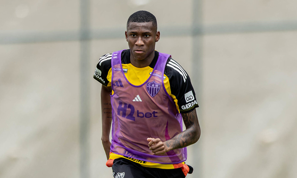 Patrick em treino pelo Atlético (foto: Pedro Souza/Atlético)