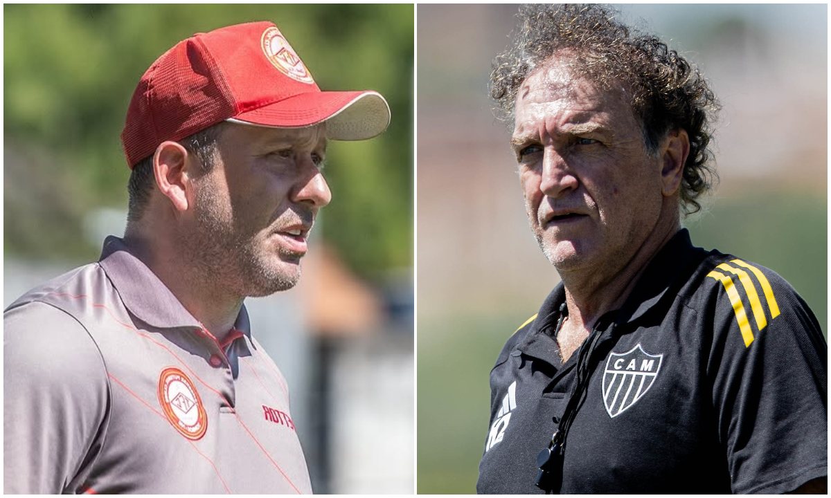 Raul Cabral e Cuca, técnicos de Tombense e Atlético (foto: Divulgação/Tombense e Pedro Souza/Atlético)