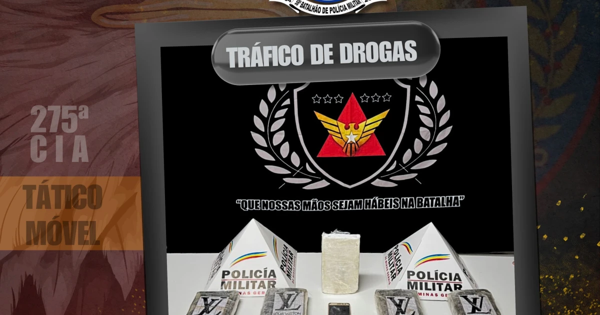 Um preso e 8kg de cocaína apreendidos em Coronel Fabriciano