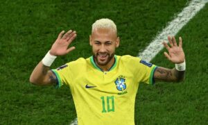 Neymar em campo pela Seleção Brasileira (foto: INA FASSBENDER/AFP)