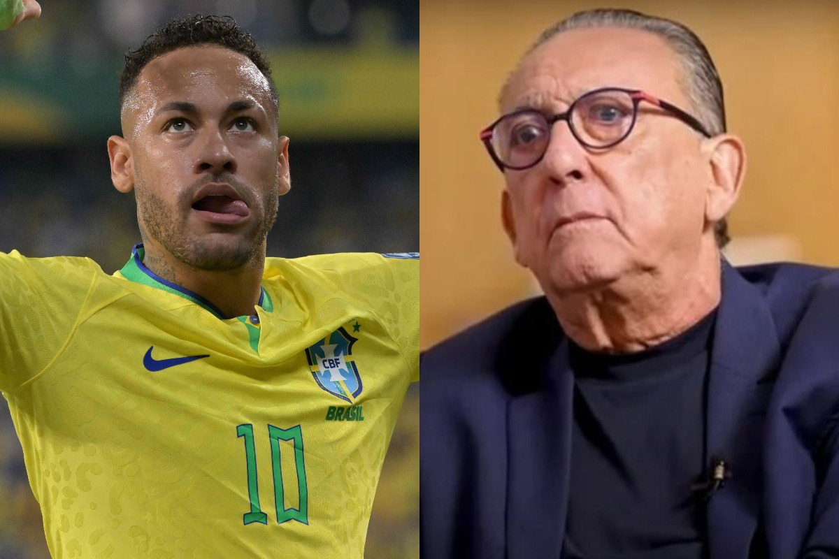 Montagem com fotos de Neymar e Galvão Bueno (foto: Nelson Almeida / AFP / Reprodução )