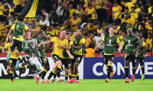 Barcelona de Guayaquil goleou o Corinthians por 3 a 0 (foto: MARCOS PIN / AFP)