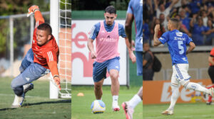 Anderson, ex-goleiro do Cruzeiro, Peralta, volante, e Zé Ivaldo, zagueiro (foto: Gustavo Aleixo/Cruzeiro; Alexandre Guzanshe/EM/D.A Press; Gustavo Aleixo/Cruzeiro)