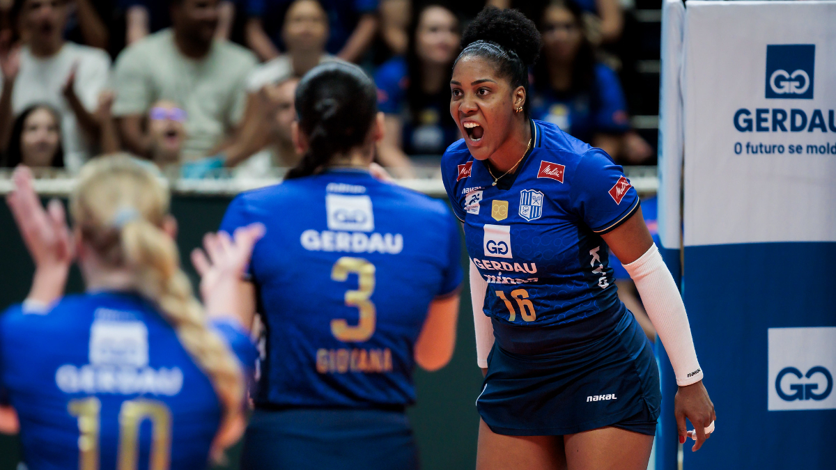 Minas venceu Estudiantes com autoridade no Sul-Americano Feminino de Vôlei (foto: Hedgard Moraes/Minas Tênis Clube)